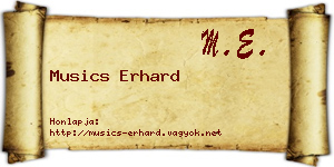 Musics Erhard névjegykártya